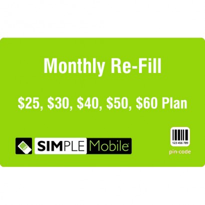 Simple Mobile Monthly Refill